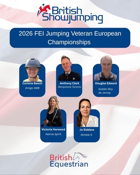 British Showjumping’s Veteran Squad announced for Veteran European Championship British Showjumping’s Veteran Squad announced for Veteran European Championship